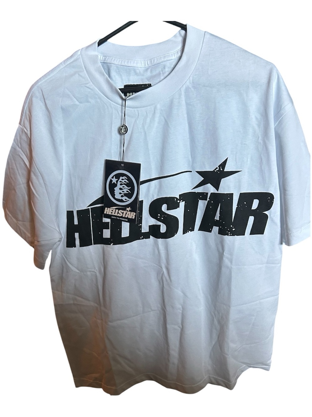 Hellstar Short Sleeve Tee with Black Moon & Star Graphic
